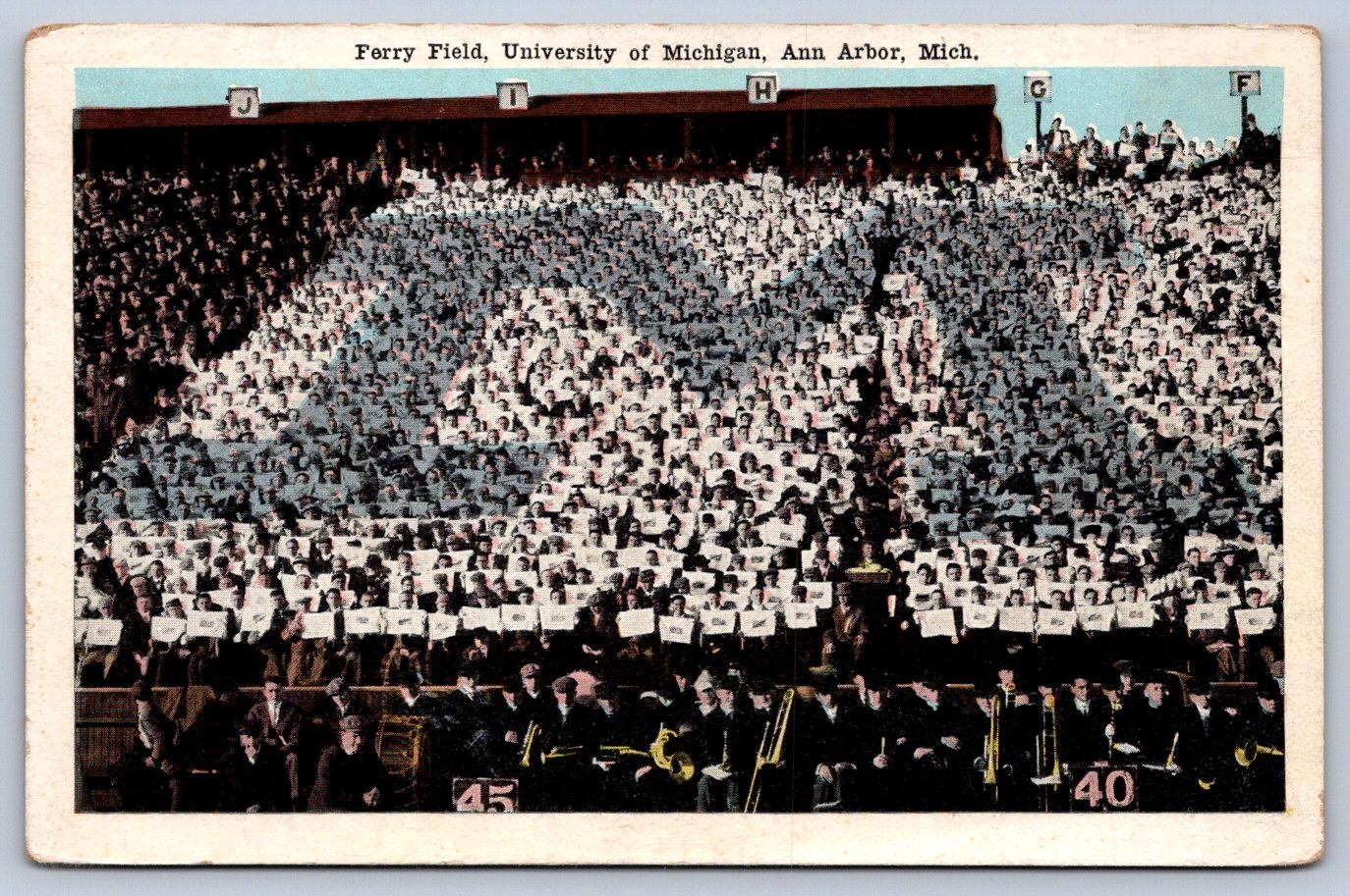 WA1/ University Michigan Ann Arbor Postcard c1910 Ferry Field Stadium 