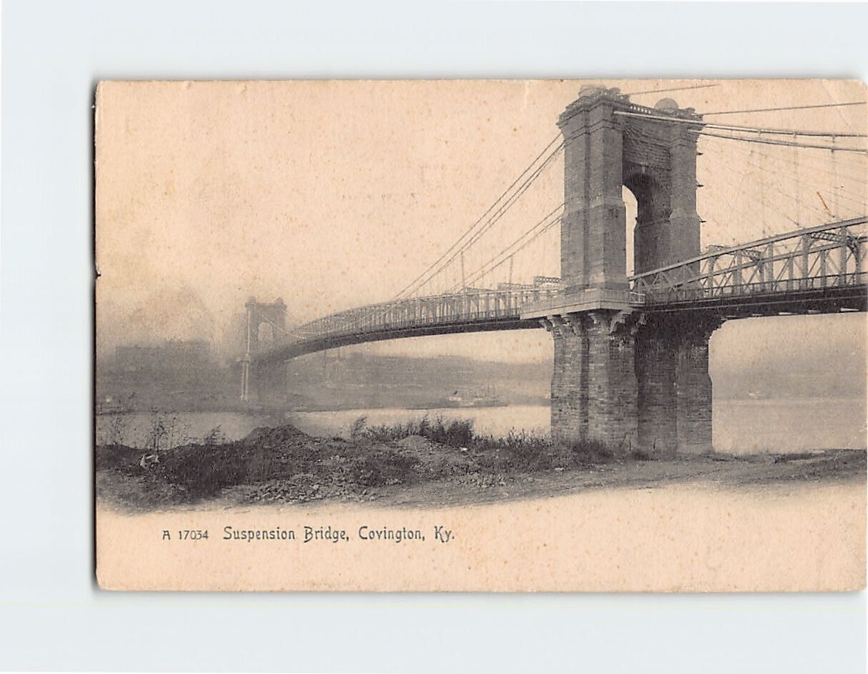 Postcard Suspension Bridge Covington Kentucky USA North America