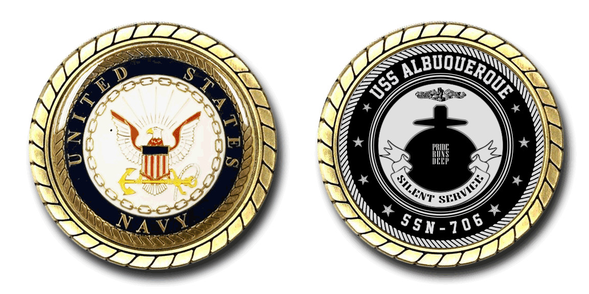 USS Albuquerque SSN-706 Challenge Coin Officially Licensed US Navy