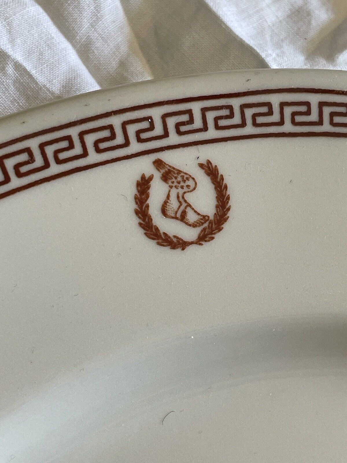 Vintage The New York Athletic Club Server  Dinner Plate Ceramic NYAC Red Wing