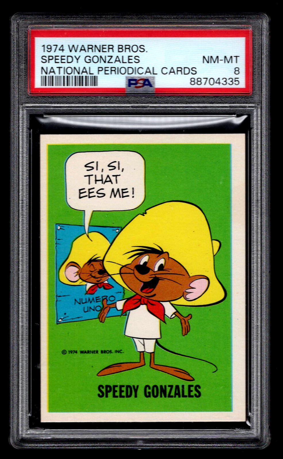 1974 SPEEDY GONZALES WARNER BROS PSA 8 ROOKIE CARD DC COMICS PERIODICAL WONDER