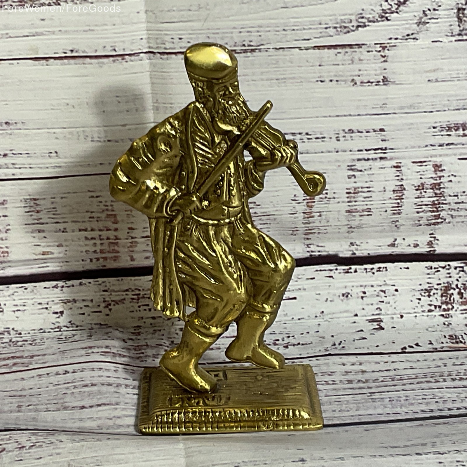 VTG. Tamar Israel Fiddler On The Roof Brass Sculpture- 6.25 VTG. Tamar Israel Fiddler On The Roof Brass Sculpture- 6.25