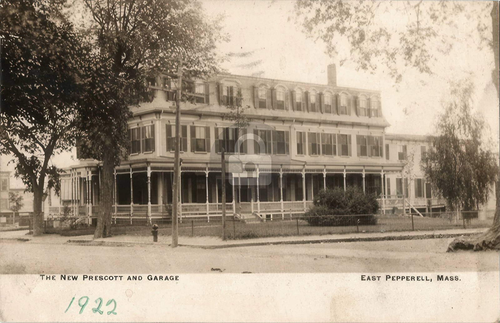 East Pepperell MA MA New Prescott House & Garage Hotel RPPC Postcard COPY