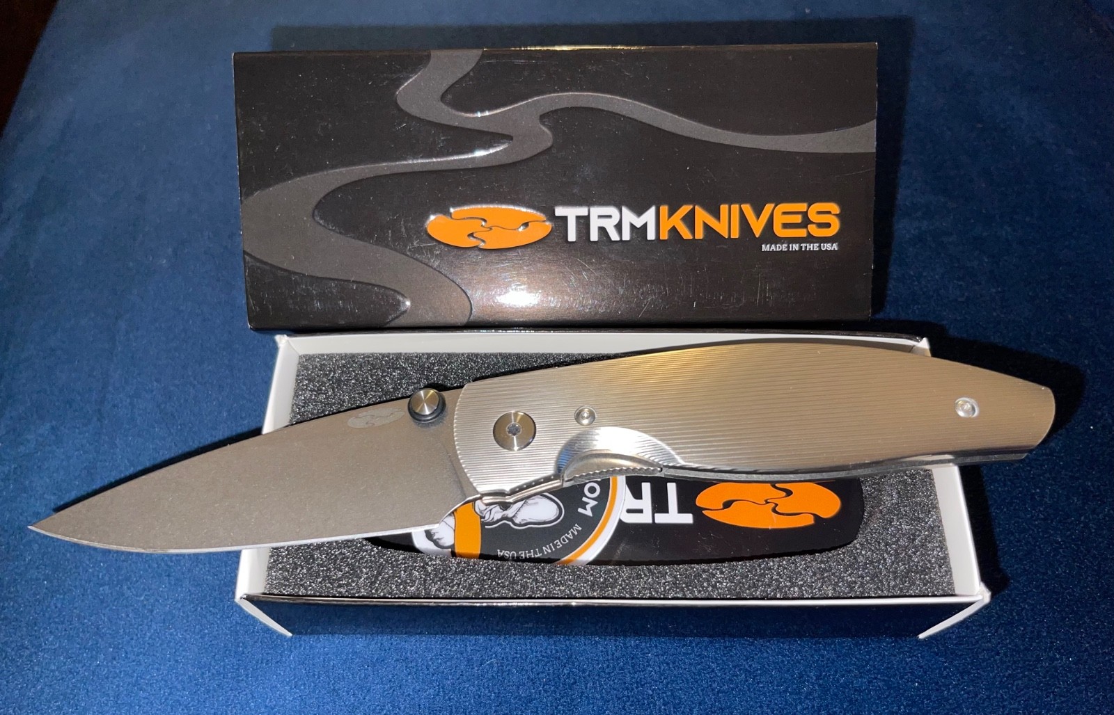 TRM Atom Linerlock Pinstripe Titanium 3D