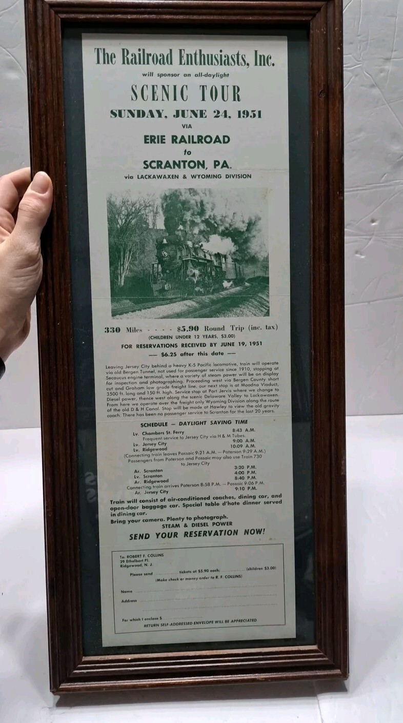 Framed The Railroad Enthusiasts Scenic Tour Ticket
