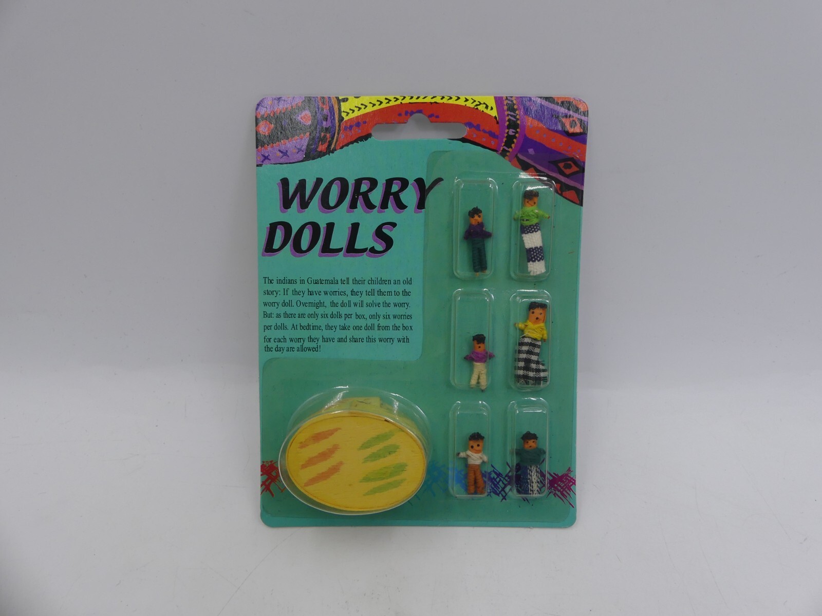 Miniature Guatemalan Worry Dolls Tiny 6 Doll Set NOS Spiritual Ethnic