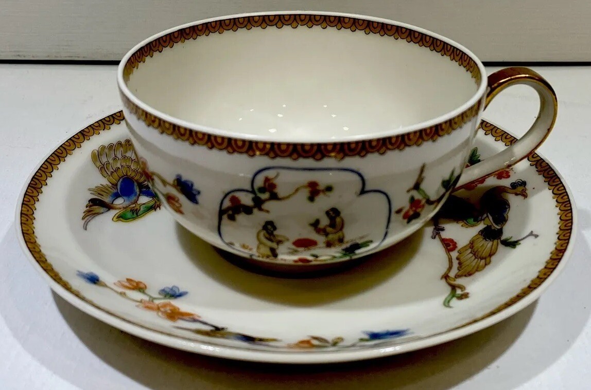 Theodore Haviland Limoges Porcelain Tea Cup And Saucer Birds Design France