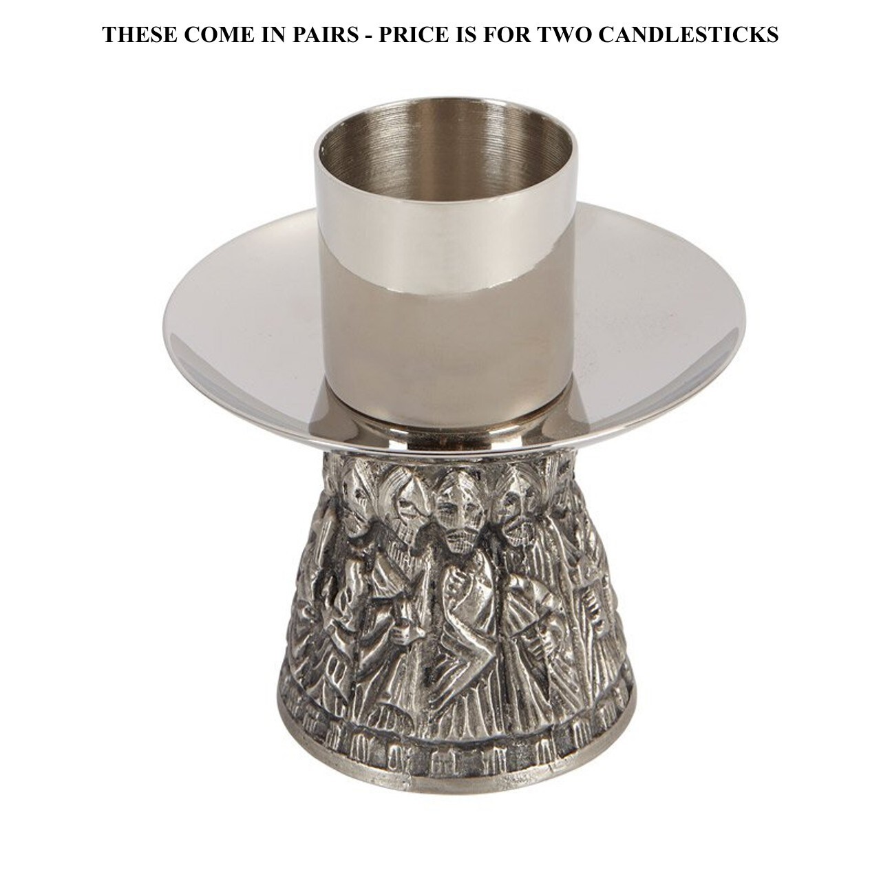 Altar Candleholders, SET OF 2 Last Supper Altar Candlesticks  4\