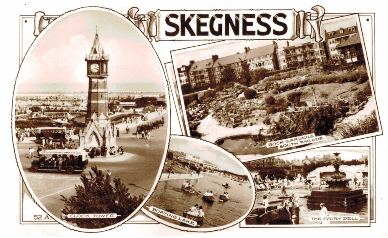 RPPC,Skegness,East Lindsey,5 Views,Lincolnshire,Used,1961