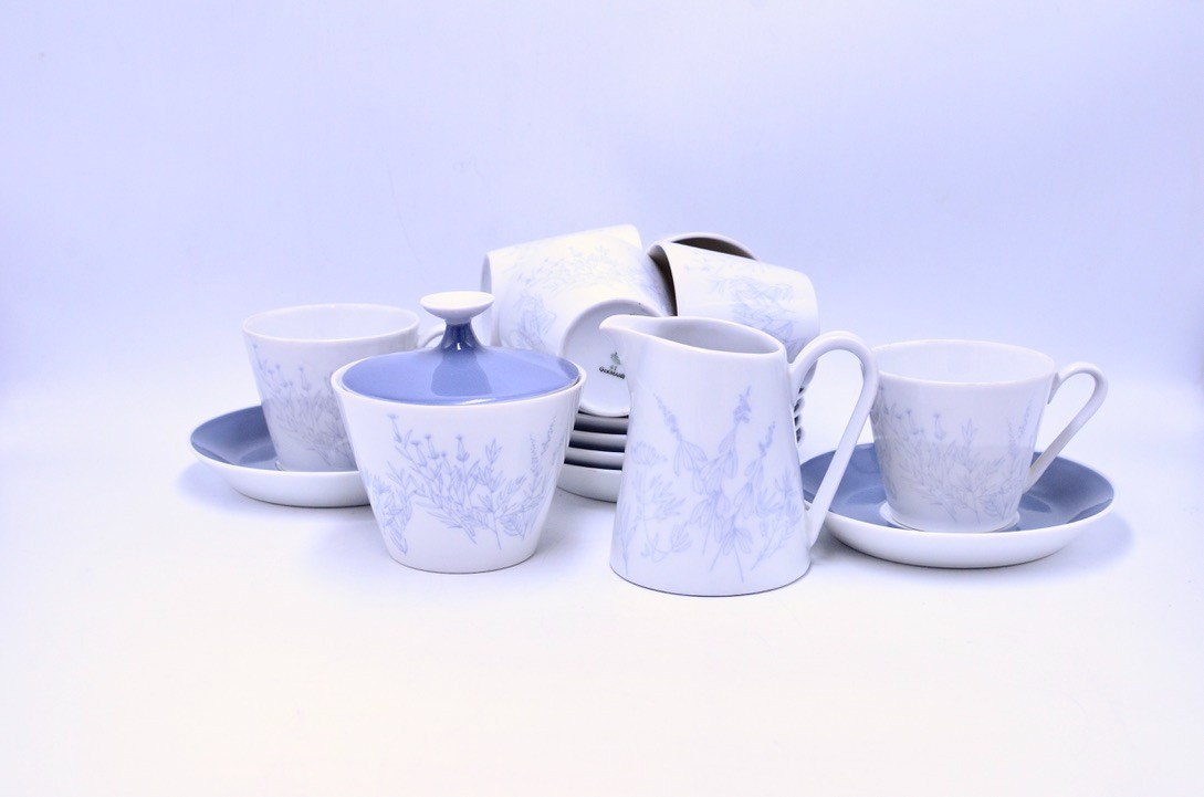 Schonwald Fairwood Rhapsody Coffee Set 14pc German MCM Porcelain Vintage