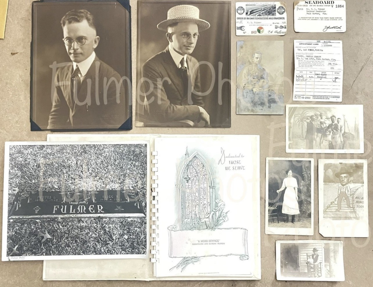 A Seaboard Railroad Conductor Cards Photos & Postcards from 1950-1960s Rare Lot