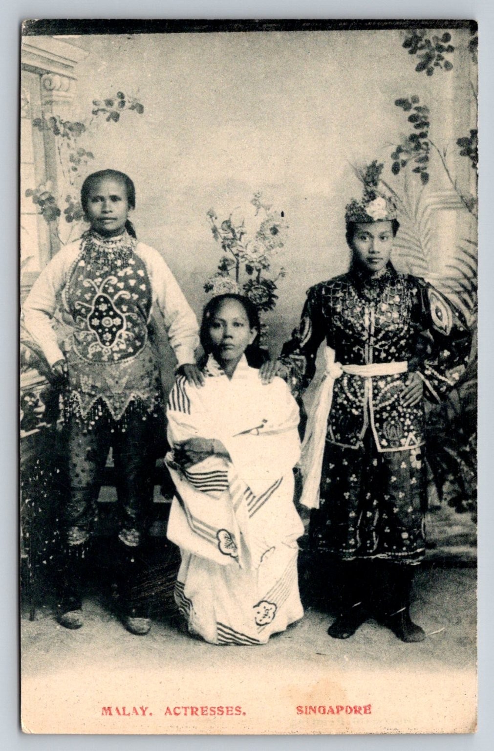 Vintage Malay Actresses Singapore Postcard Togo & Co Ethnic Culture Theater
