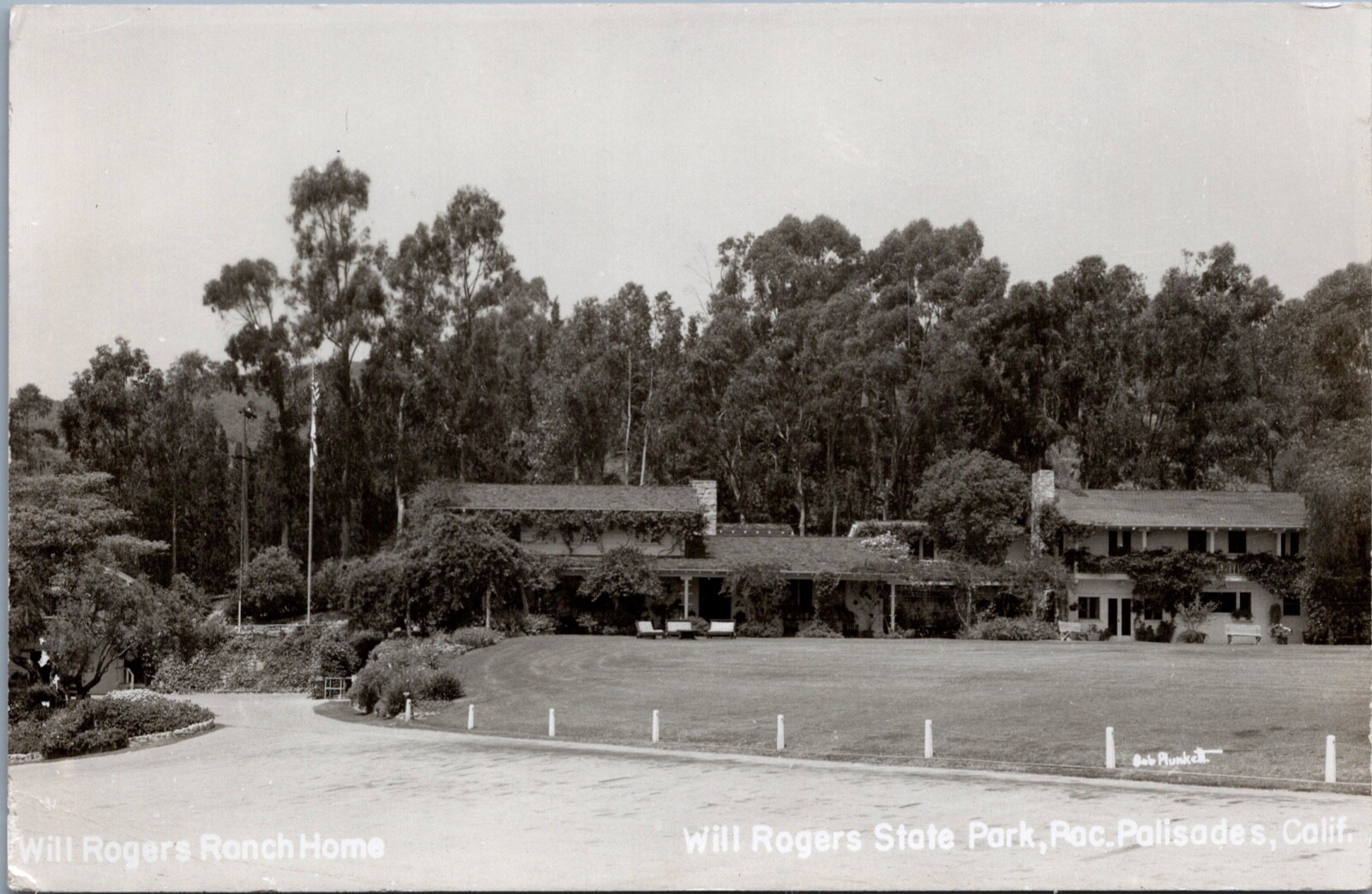 RPPC 1950 Will Rogers Ranch House State Park Palisades , California