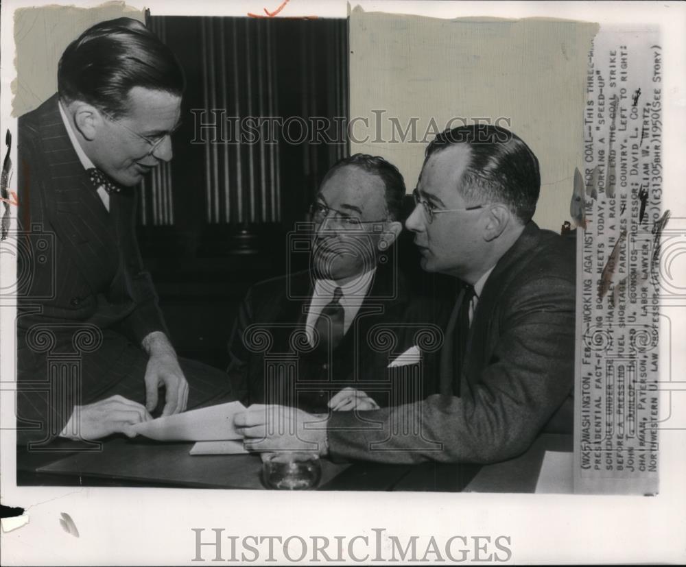1950 Press Photo John Dunlop, David Cole, William Wirtz-Fact Finding Board