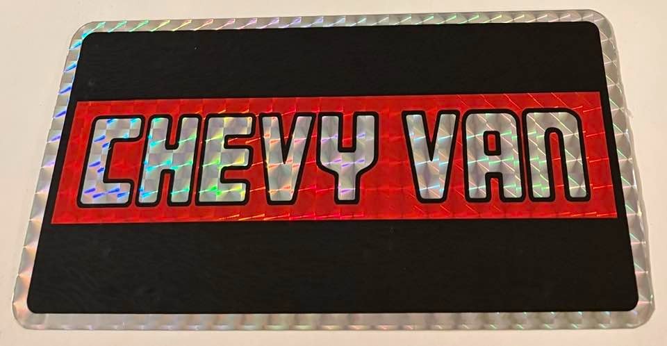 Vintage Chevy Van Booster License Plate Prismatic G20 Astro Sportvan Beauville