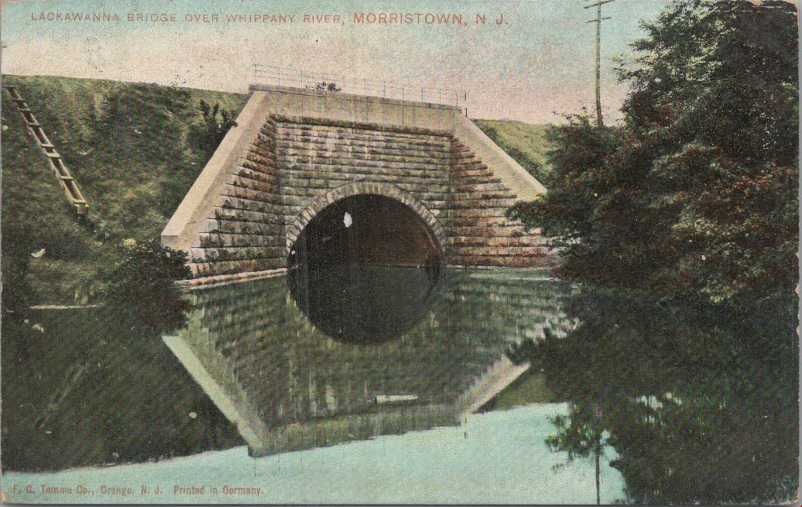 Postcard Lackawanna Bridge Over Whippany River Morristown NJ 
