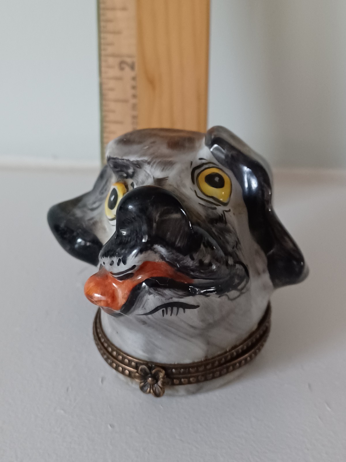 Vintage Beautiful Ugly Adorable Hound Dog Limoges Box