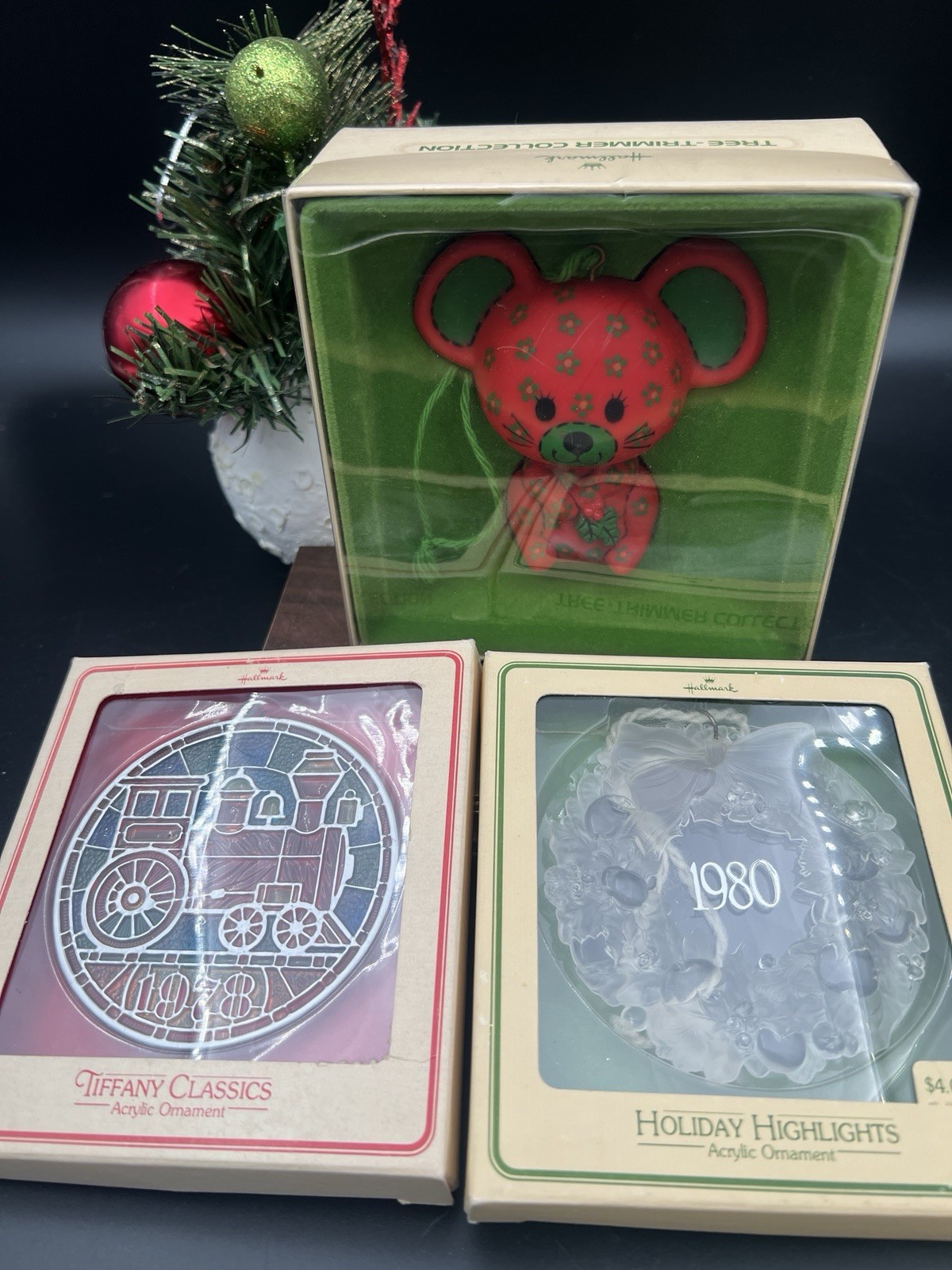 3 Vintage Hallmark Keepsake Ornaments in Original Boxes.
