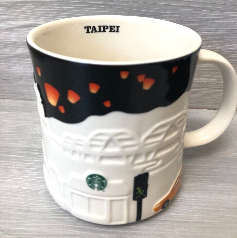 TAIPEI TAIWAN Starbucks coffee Cup Mug 16oz Relief Black Series NEW