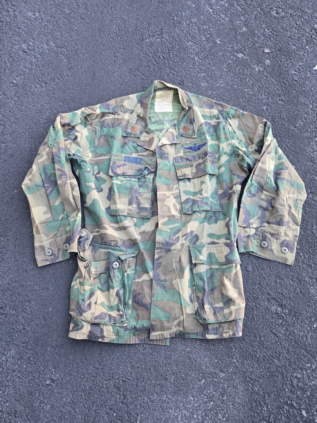 Vtg 1973 US Military Shirt M - Reg ERDL Woodland 70s Hot Weather Camo Air Force