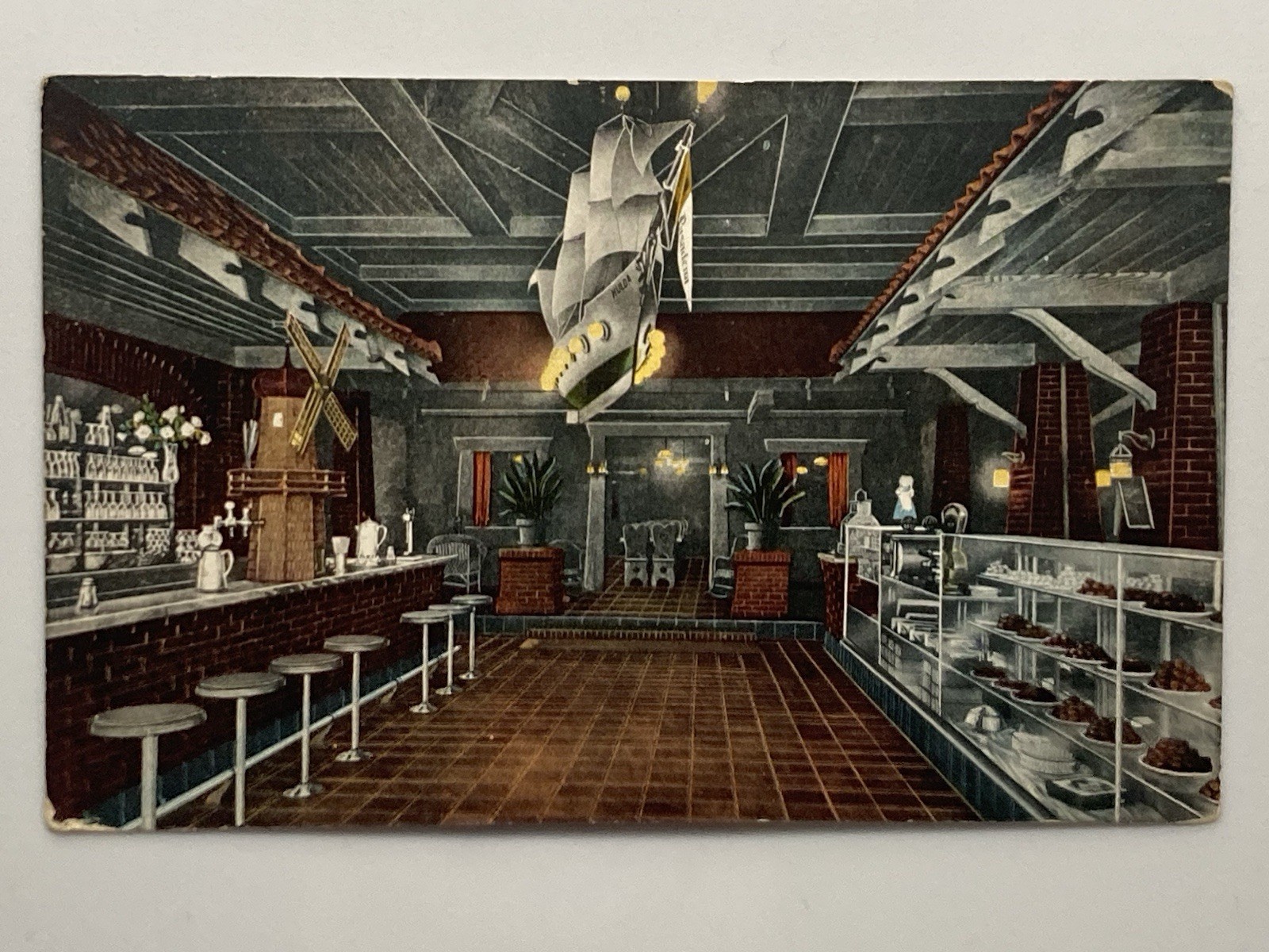 PASADENA, CA California ~ Roadside Interior CHOCOLATE SHOP c1910s Postcard