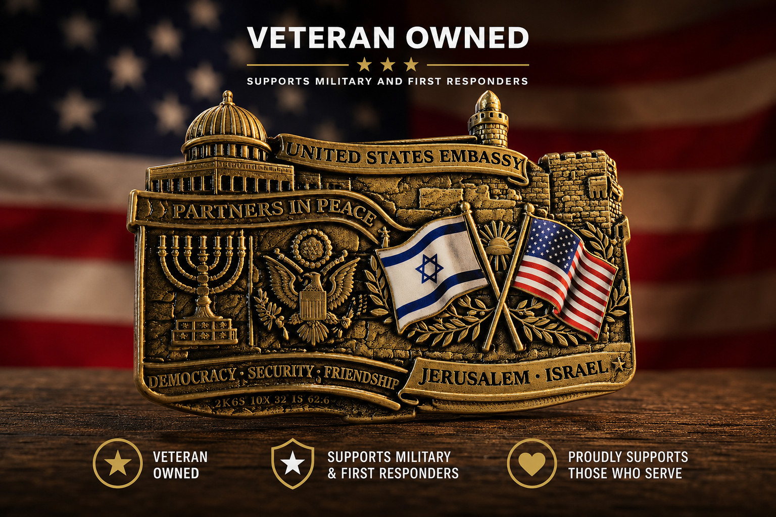 United States Embassy Jerusalem Israel Challenge Coin US Israel Diplomatic 229 United States Embassy Jerusalem Israel Challenge Coin US Israel Diplomatic 229