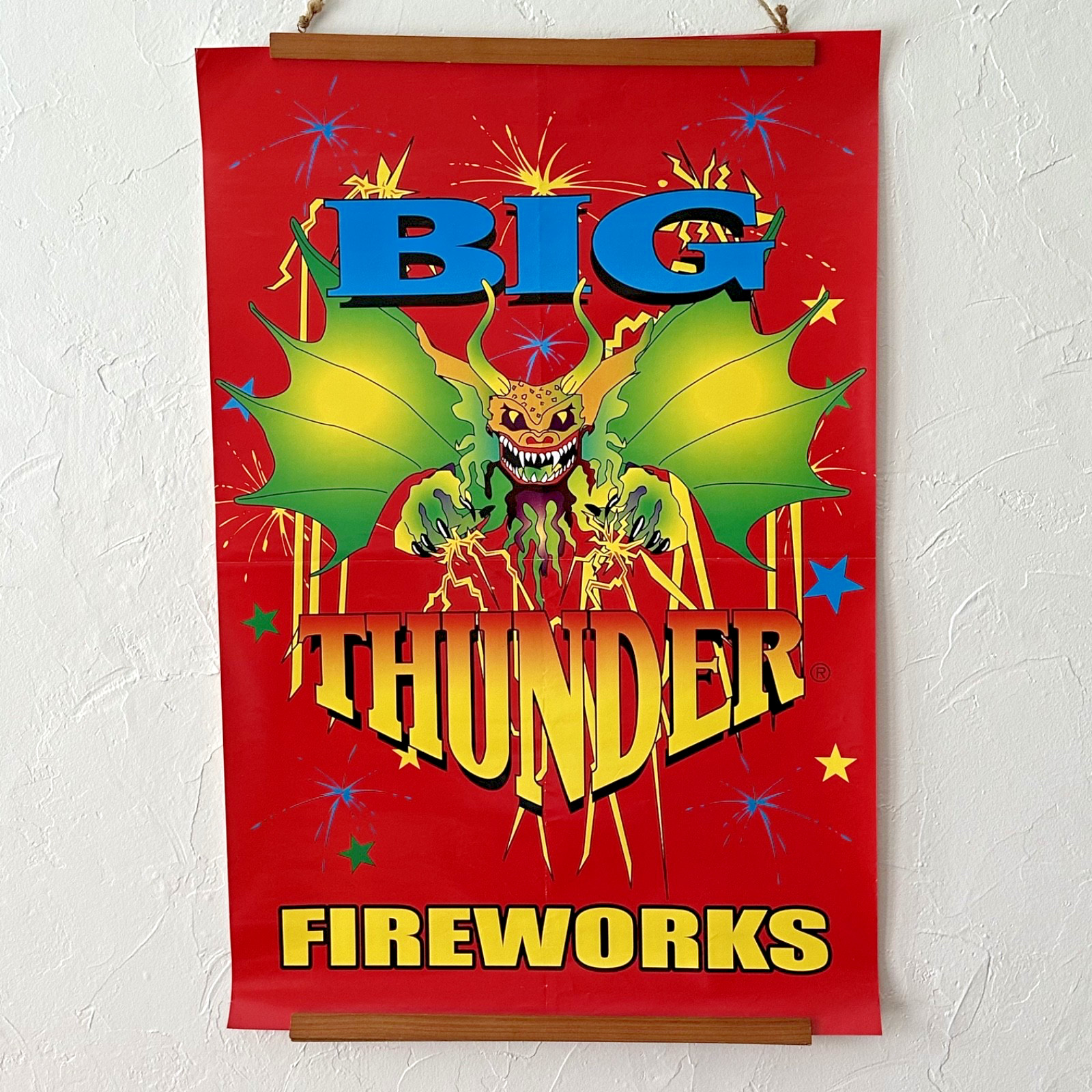 VTG AMERICAN TNT 90s BIG THUNDER Fireworks ORIGINAL Poster Advertisement 30x20