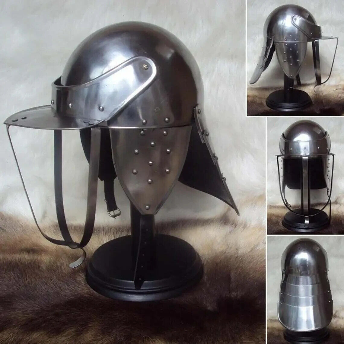 Medieval knight vintage Lobster Pot Helmet 18 GA Medieval Full Functional Helmet