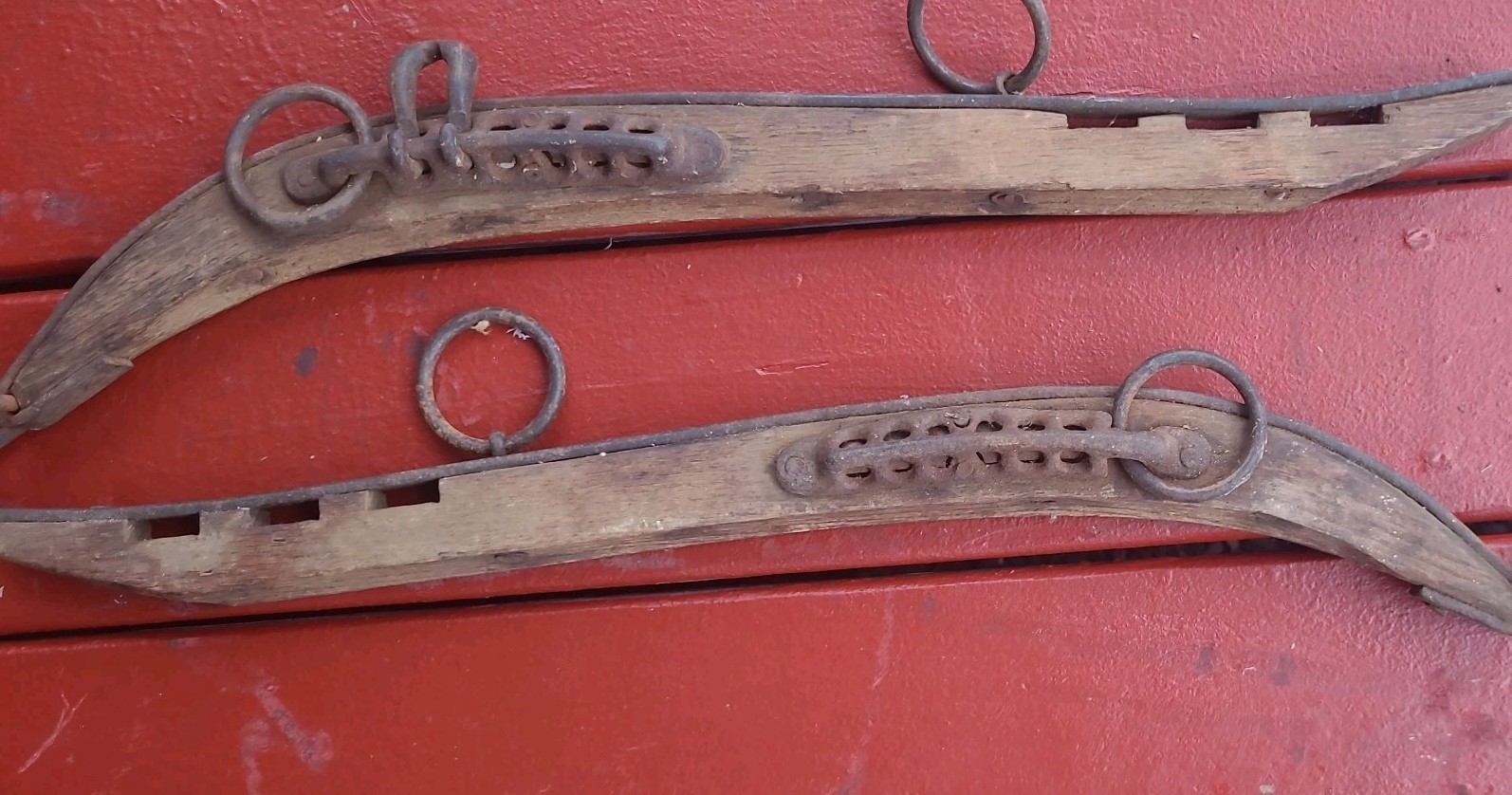 Antique Vintage Wood Horse Harness Hames Set Rustic Tack Western 24