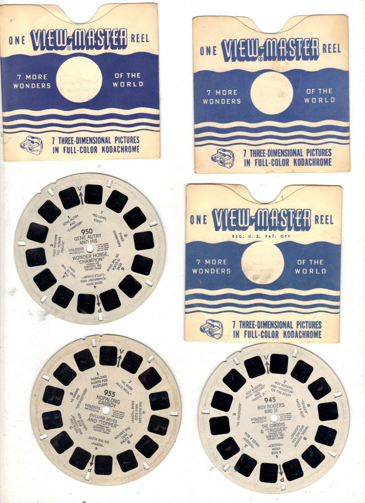 Vintage View-Master 3 Reel Sets - Reels Only