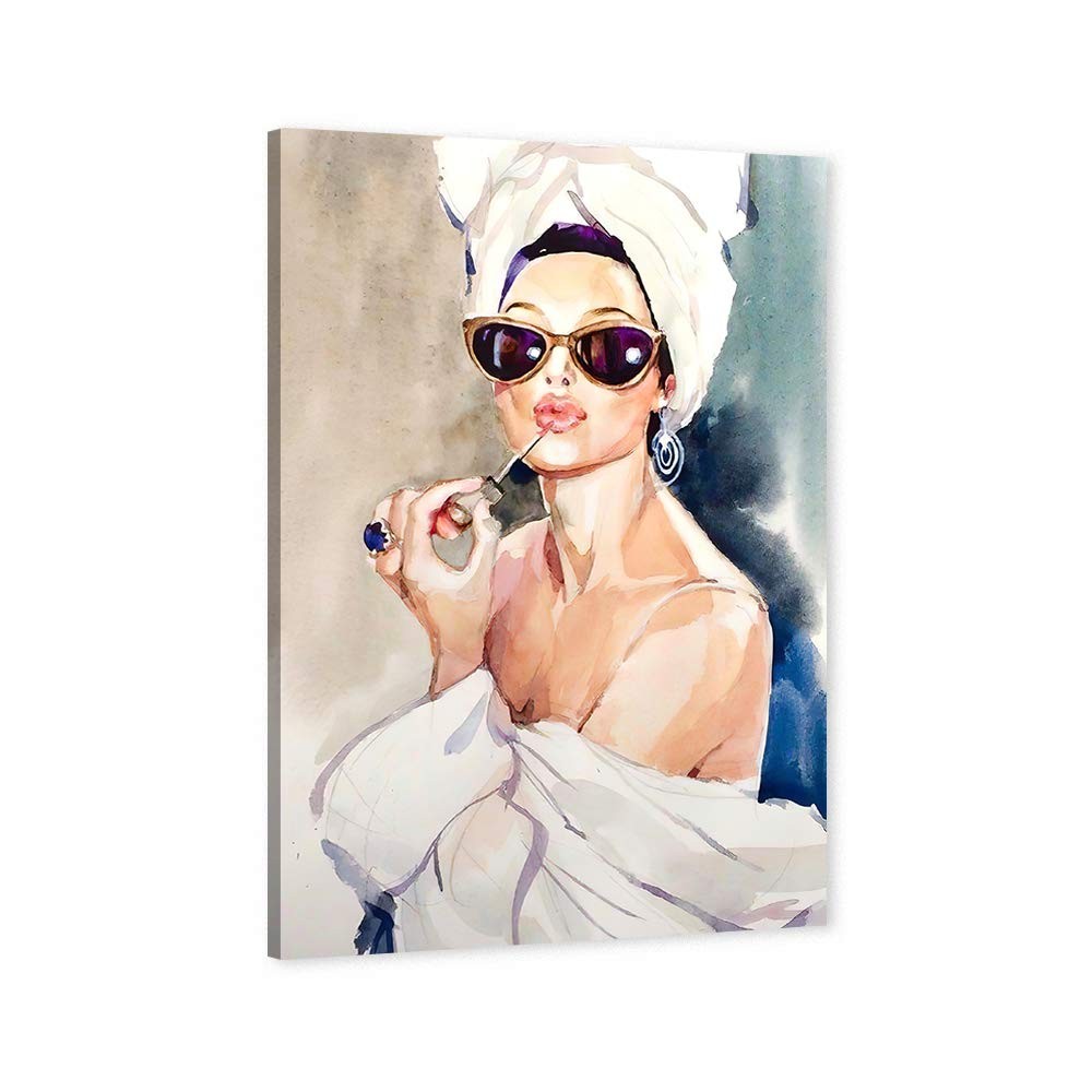 Hepburn Canvas Wall Art Framed Decor 24x36in for Bedroom Bathroom