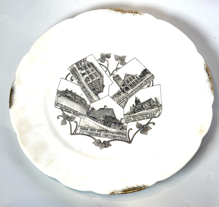 PORTSMOUTH Picturesque NH NEW HAMPSHIRE Antique Souvenir China TRINKET DISH 