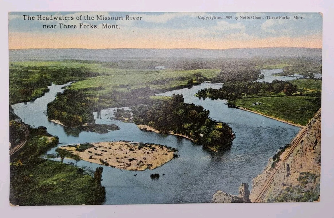 Three Forks Montana MT Postcard The Headwaters Of Missouri River c1910s Antique