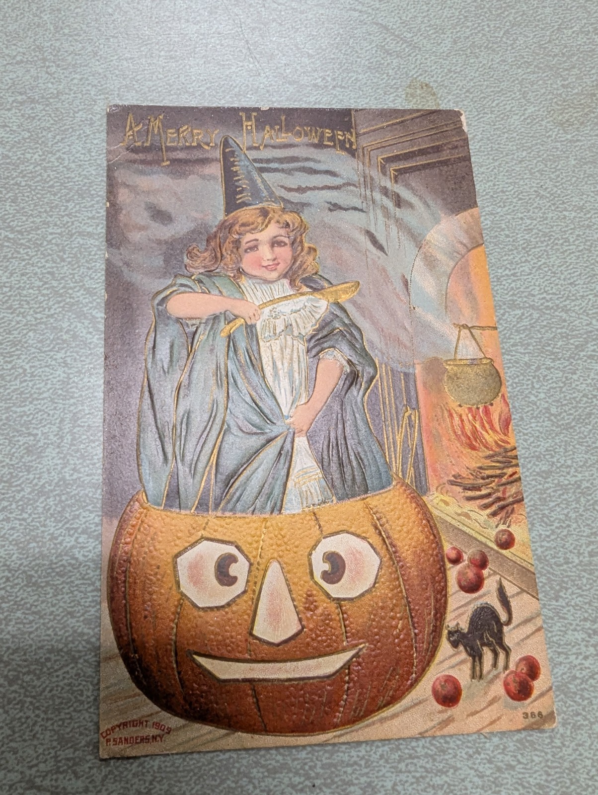 Vintage/ Antique 1908-1915 Halloween Greeting Postcard • P. Sanders Co,