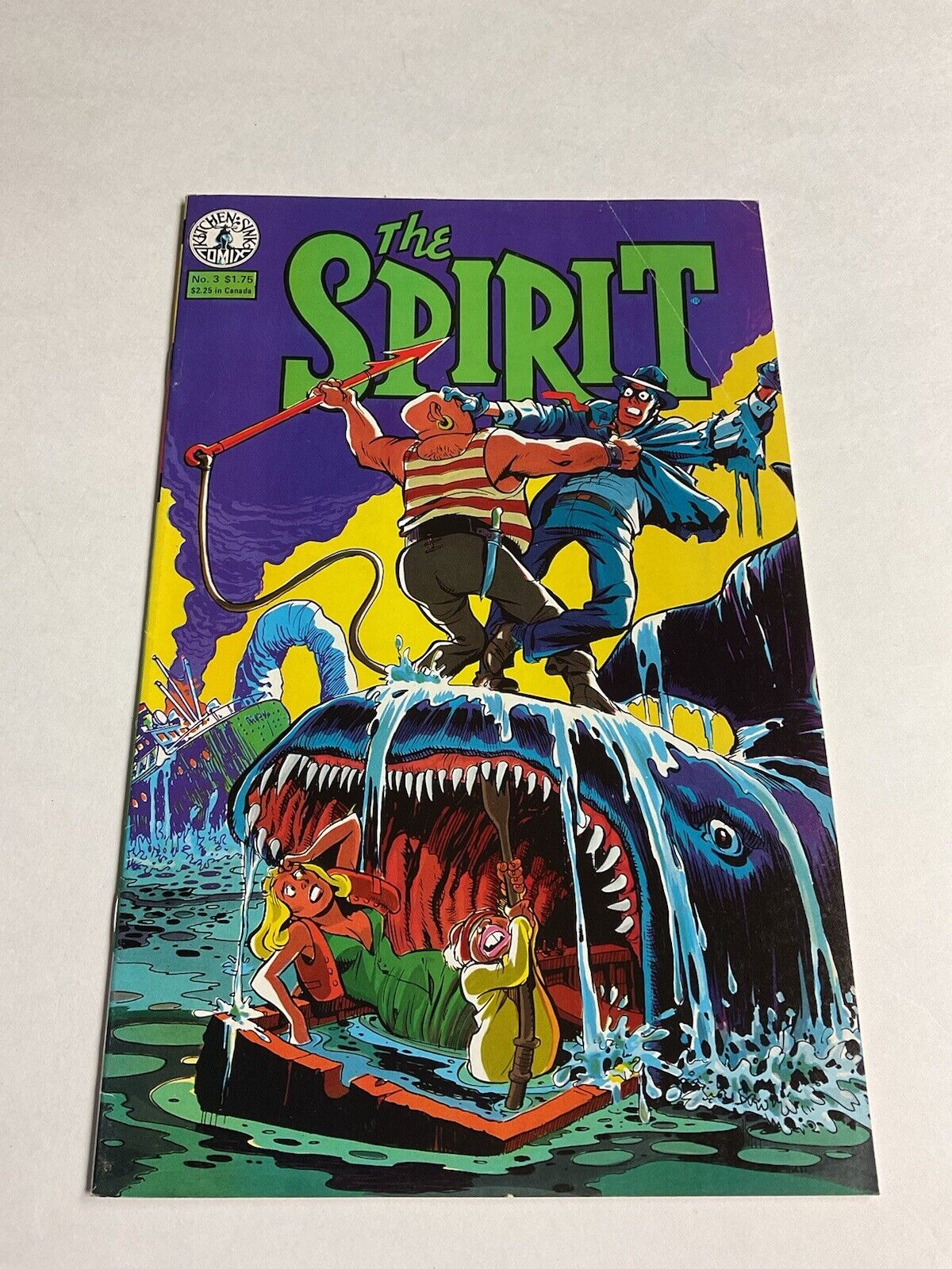 The Spirit Comic Book #3 SIGNED & PERSONALIZED BY WILL EISNER Kitchen Sink 1984