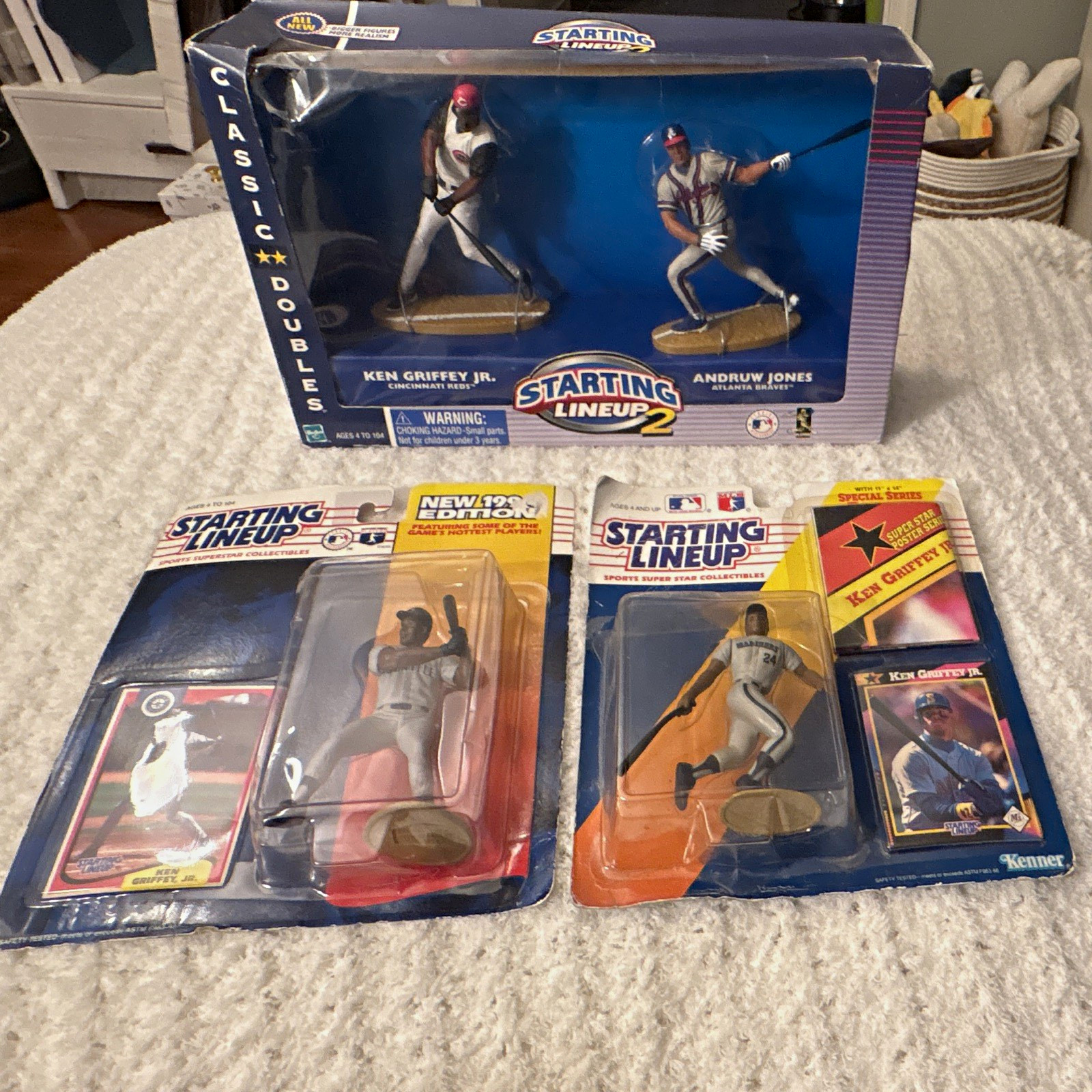 Starting Lineup MLB Baseball Figures Ken Griffey Jr. Andruw Jones NEW BUNDLE