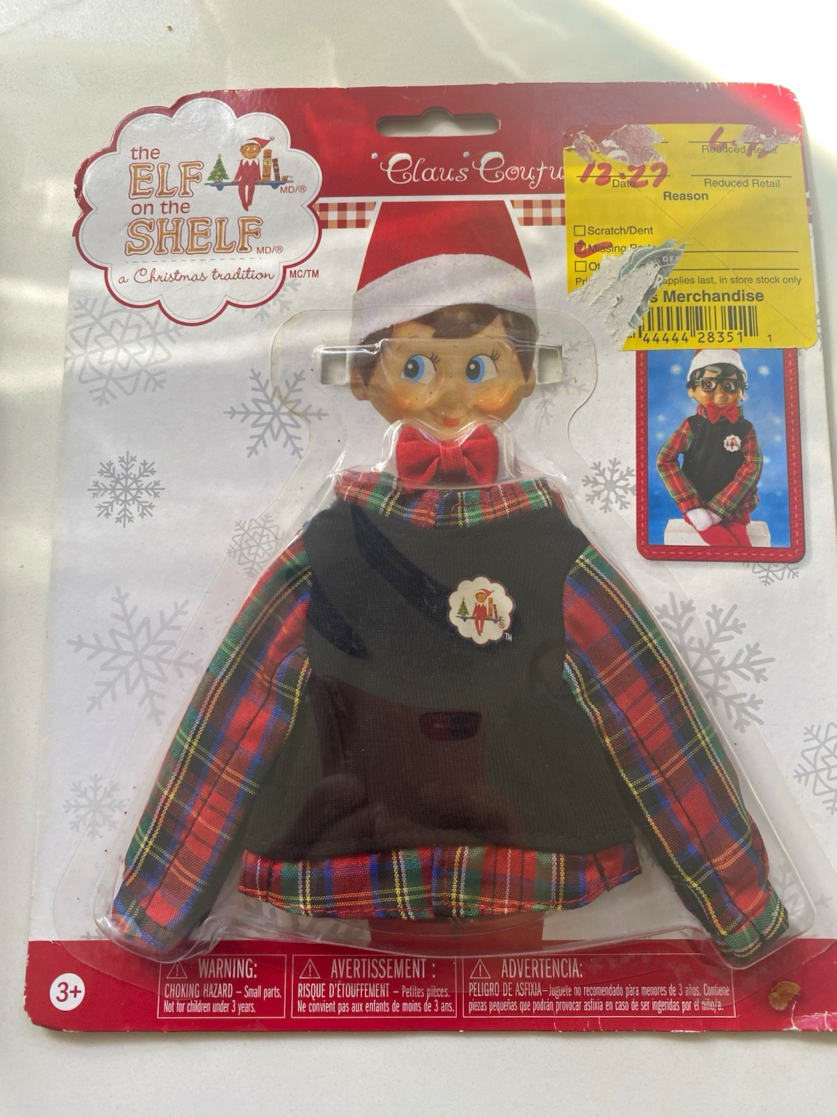 The Elf on the Shelf Claus Couture Hip Holiday Wear Plaid Outfit Set Boxed