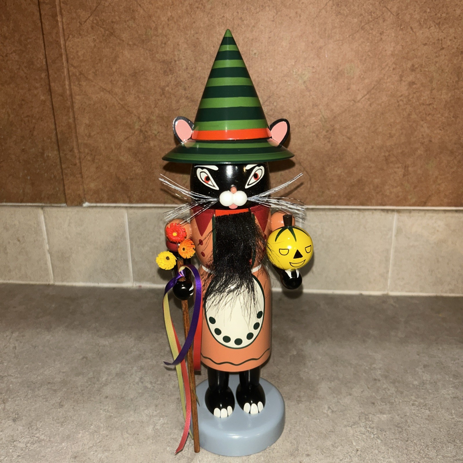 Vtg CAT Nutcracker Freiberger Erzgebrige Wood Halloween Germany