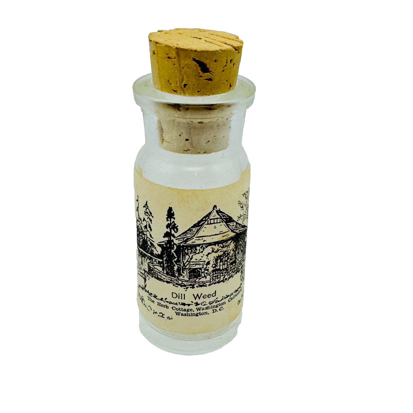 DILL WEED Jar Washington DC National CATHEDRAL HERB COTTAGE Apothecary Bottle