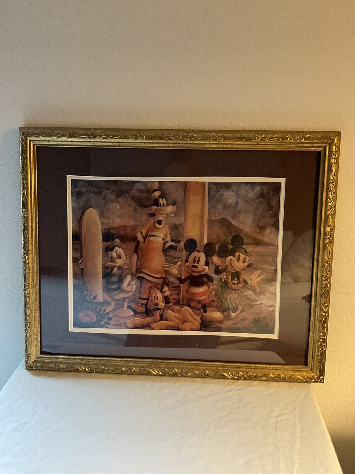 Disneyland Framed Print From Diseyna Surf Picture W/ Characters 20x16 Limited Ed