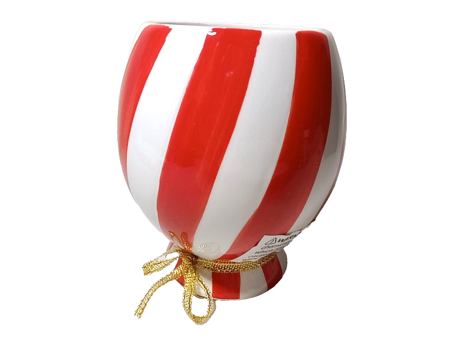 10 STRAWBERRY STREET Peppermint Striped XMAS Trinket/Candy Jar 4\