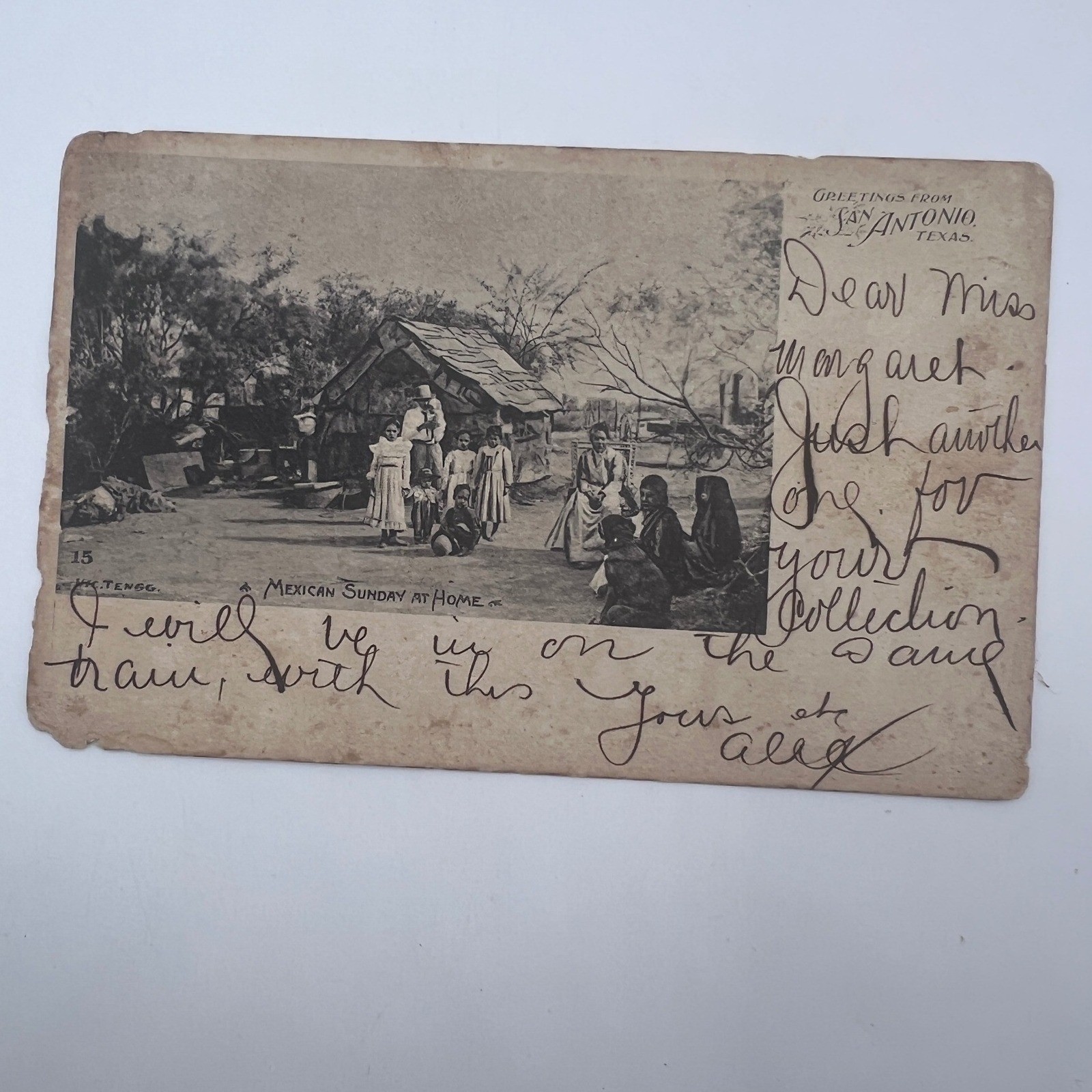 H.C. Tengg Postcard 1904 San Antonio Mexican Sunday at Home Fair Used RPPC