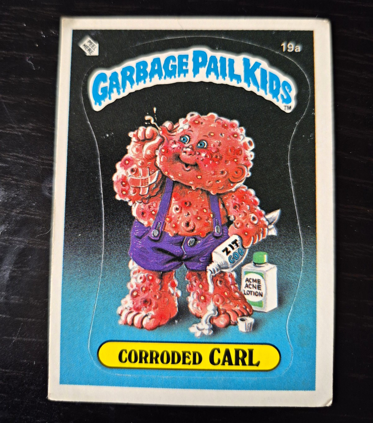 Topps 1985 Garbage Pail Kids Corroded Carl #19a Series 1 OS1 GPK