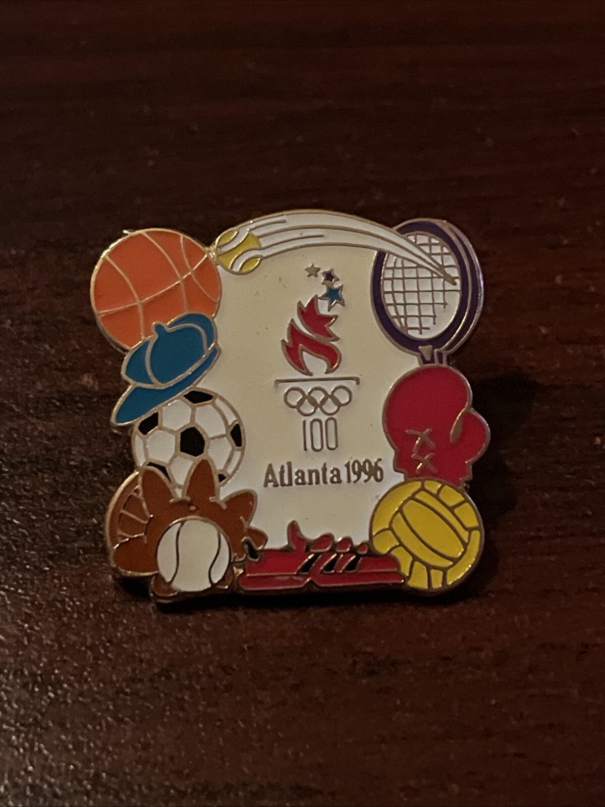 Vintage 1996 Atlanta Olympics Sports Balls Events Lapel Hat Pin