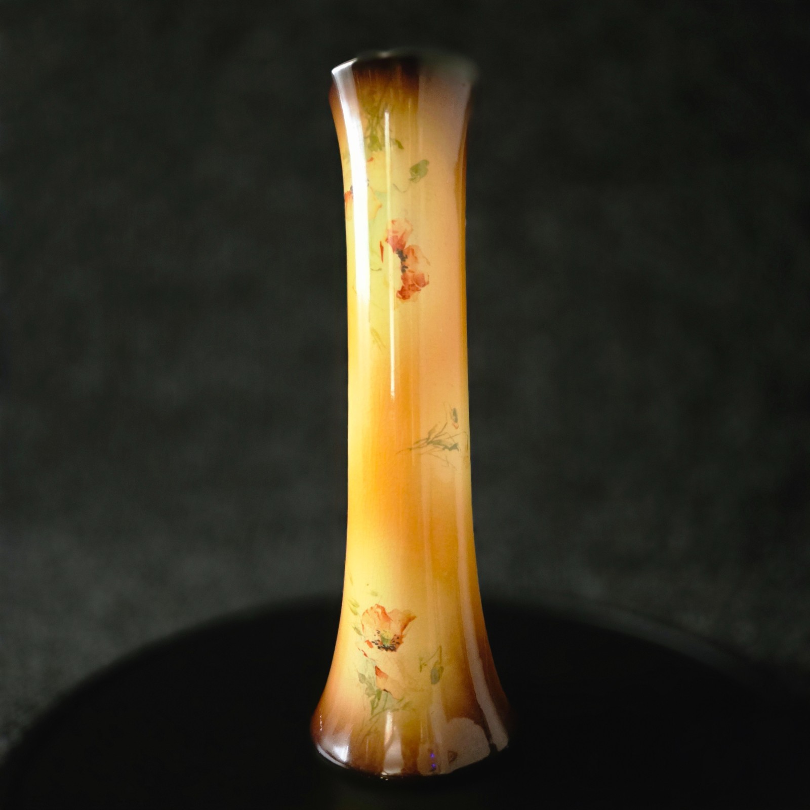 Antique IOGA Warwick poppy vase 12inches tall semi porcelain Art pottery brown Antique IOGA Warwick poppy vase 12inches tall semi porcelain Art pottery brown