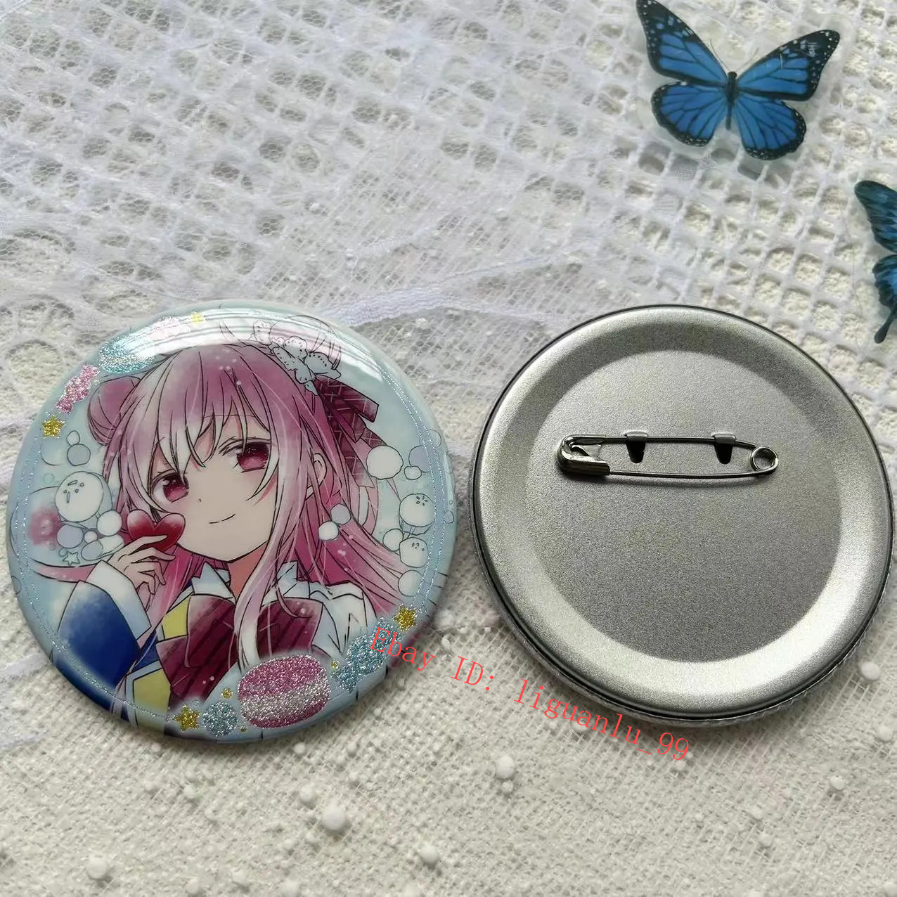 Happy Sugar Life Satou Matsuzaka Koube Shio Metal Badge Brooch Pin Gift