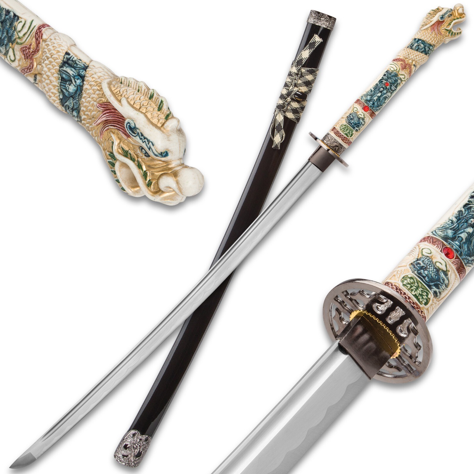 Highlander Open Mouth Dragon Katana | 1045 High Carbon Steel Blade | 41\