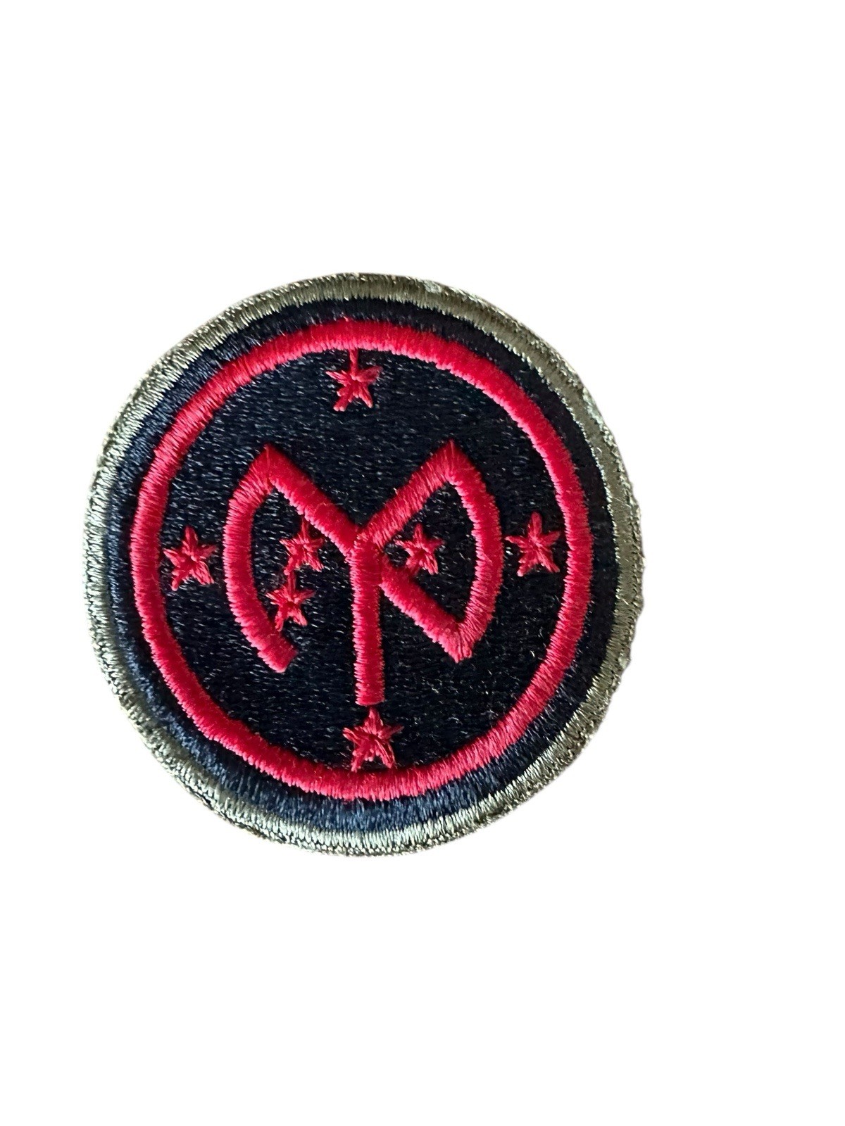 ORIGINAL WWII US 27TH INFANTRY DIVISION SLEEVE INSIGNIA PATCH-OD BORDER ORIGINAL WWII US 27TH INFANTRY DIVISION SLEEVE INSIGNIA PATCH-OD BORDER
