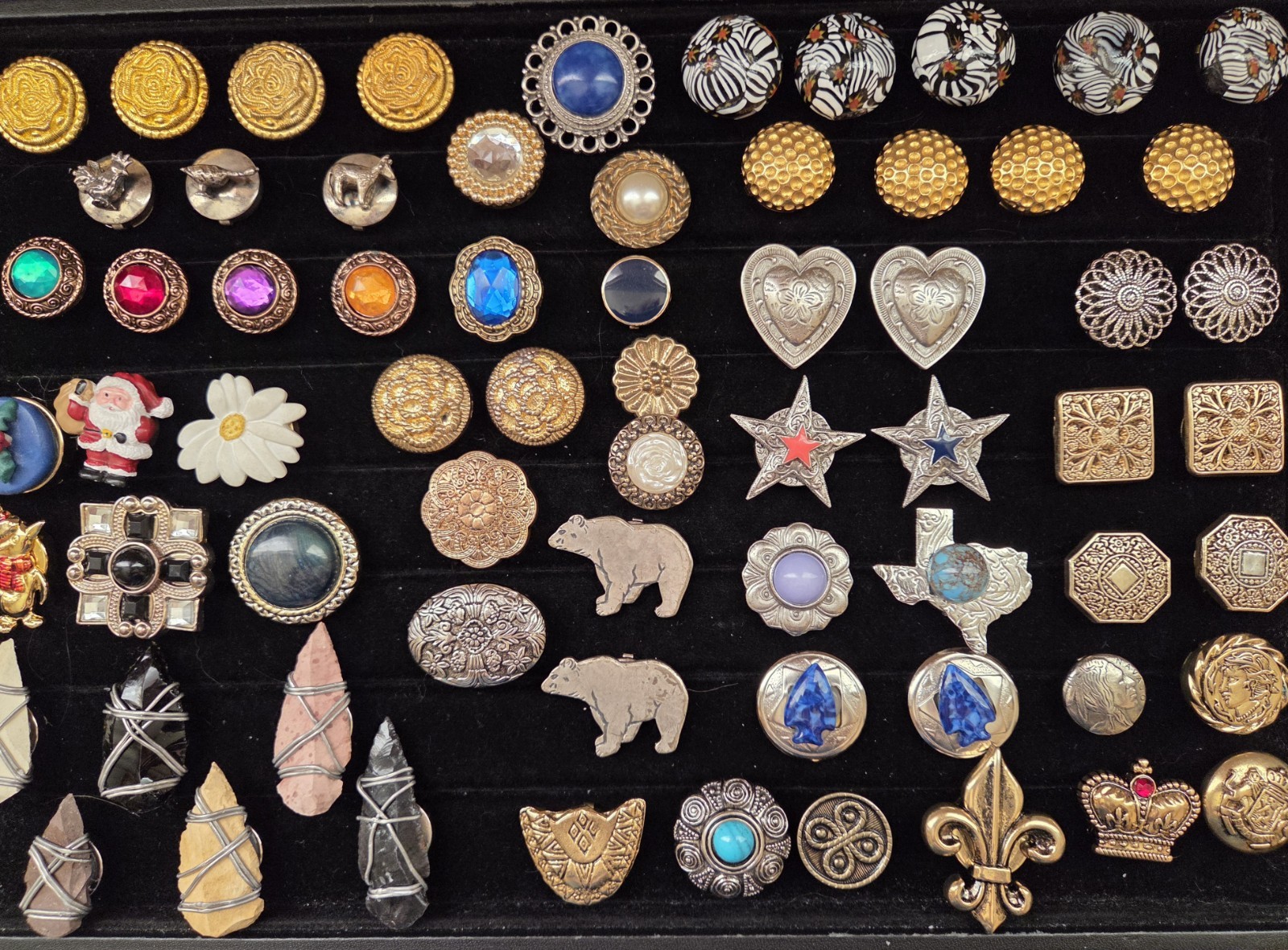 Vintage Button Cover Lot - Nony, Western, Art Glass, Jewel Tones 68pc Vintage Button Cover Lot - Nony, Western, Art Glass, Jewel Tones 68pc