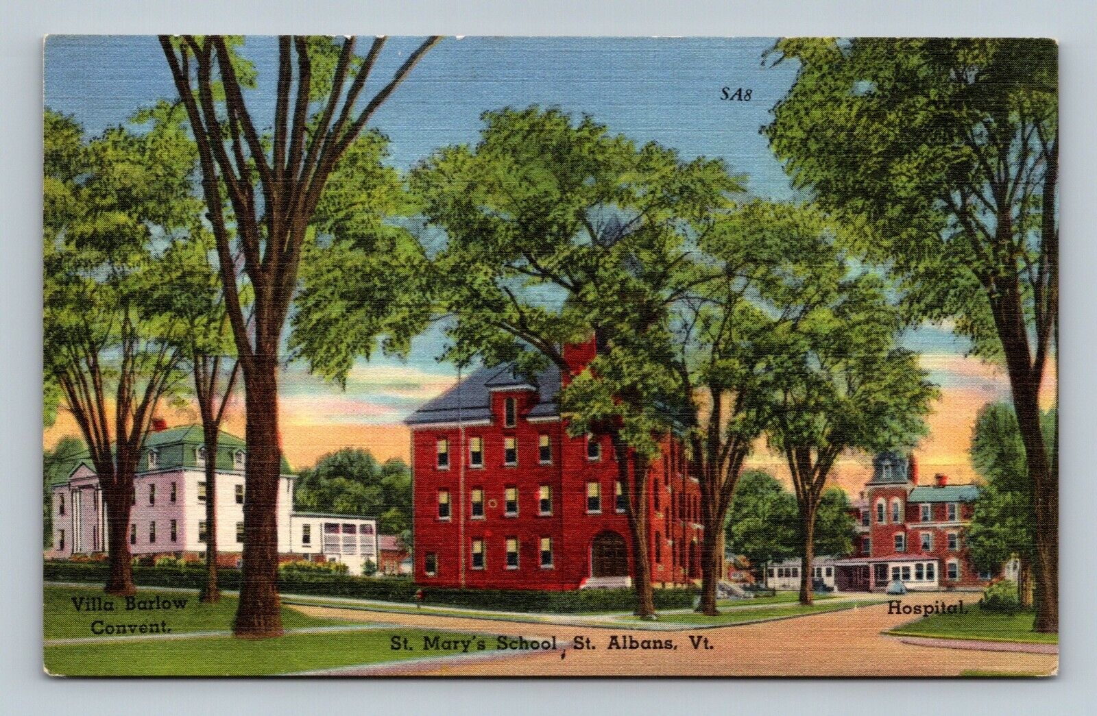 St Albans VT Vermont St Mary\'s School Postcard